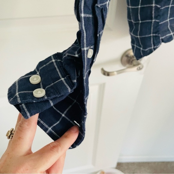 Uniqlo Blue White Plaid Button Down Shirt Size M - Picture 4 of 14
